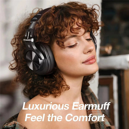 OneOdio A70 Headset bluetooth Headphone Hi-Res Audio Professional Studio Monitor DJ Headphones 3.5mm 6.35mm Over-Ear Wireless Headset - Black COD