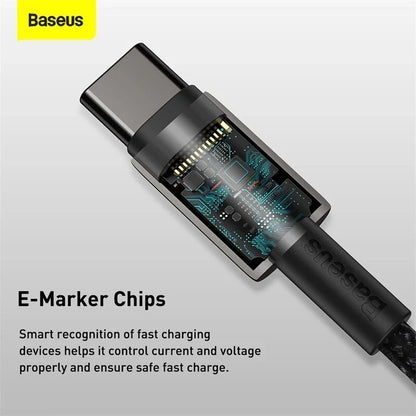Baseus CW-YMS 100W USB-C to USB-C PD Cable PD3.0 Power Delivery QC4.0 Fast Charging Data Transmission Cord Line For Samsung Galaxy Note 20 For iPad Pro 2020 MacBook Air 2020 Mi 10 Huawei P40 - 1M