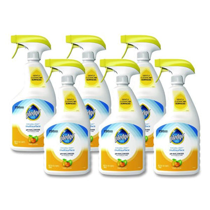 Pledge pH-Balanced Everyday Clean Multisurface Cleaner, Clean Citrus Scent, 25 oz Trigger Spray Bottle, 6/Carton