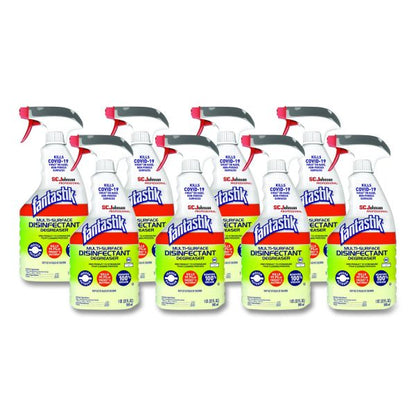 Fantastik Multi-Surface Disinfectant Degreaser, Herbal Scent, 32 oz Spray Bottle, 8/Carton