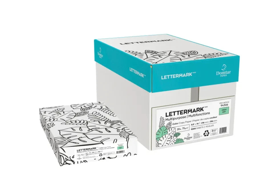 Domtar Lettermark Green Multipurpose Paper, 8.5" x 14", 20 lb, 500 Sheets/Ream