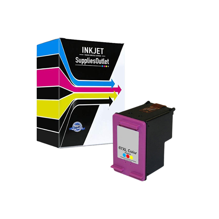 Compatible HP 67XL (Black and Tri-color) High Yield Ink Cartridge - Black 240 - Color 200 Page Yield Per Tank