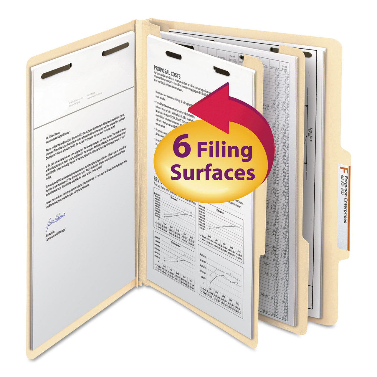 Smead Manila Four- and Six-Section Top Tab Classification Folders