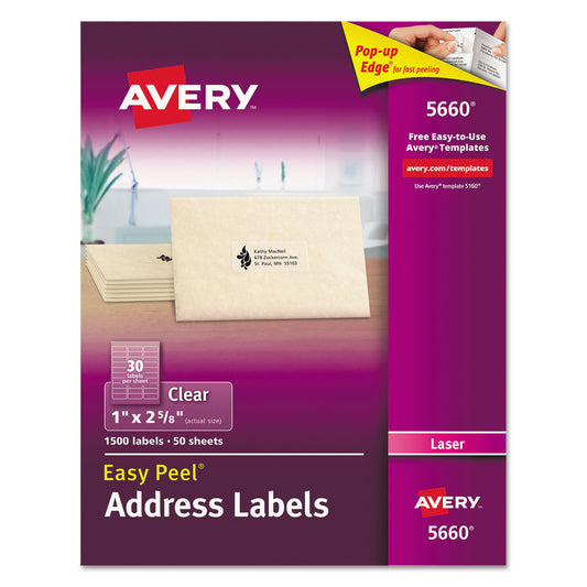 Avery Matte Clear Easy Peel Mailing Labels with Sure Feed Technology