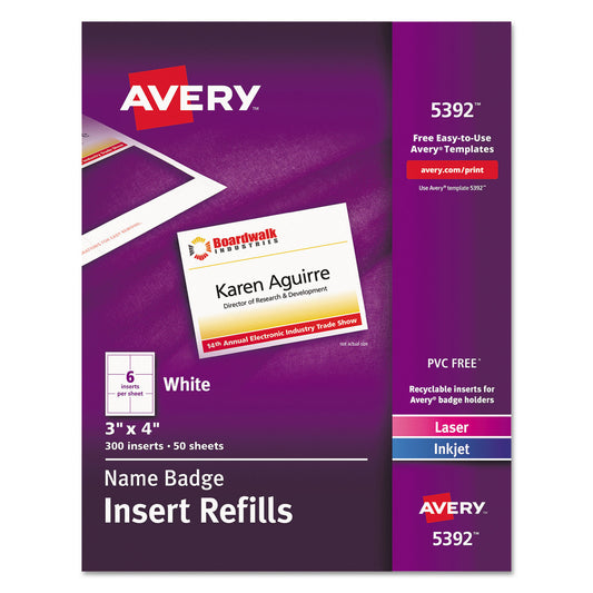 Avery Name Badge Insert Refills