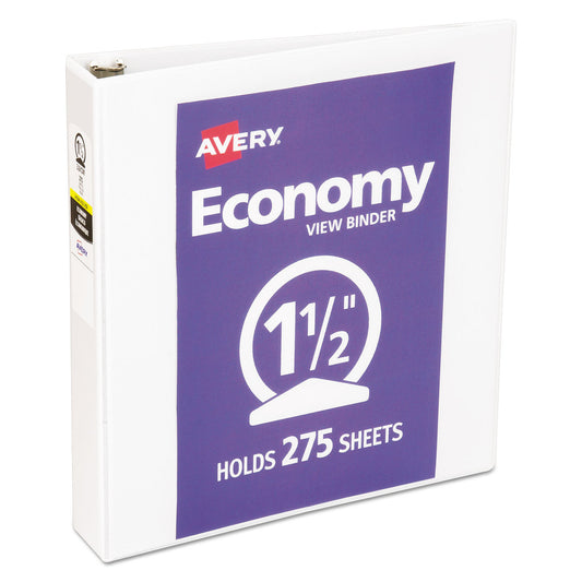 Economy View Binder with Round Rings (White) by Avery