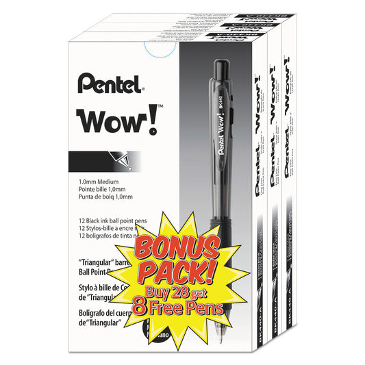 Pentel WOW! Retractable Ballpoint Pen (Black)