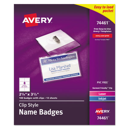 Avery Name Badge Holder Kits with Inserts