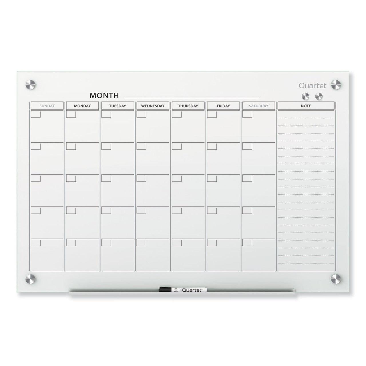 Quartet Infinity Magnetic Glass Calendar Board