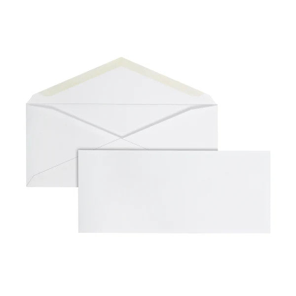 Brand Envelopes, Gummed Seal, 4-1-8" x 9-1-2", White, Box Of 500