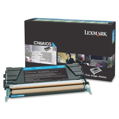 Lexmark C746A1CG OEM Cyan Return Program Toner Cartridge