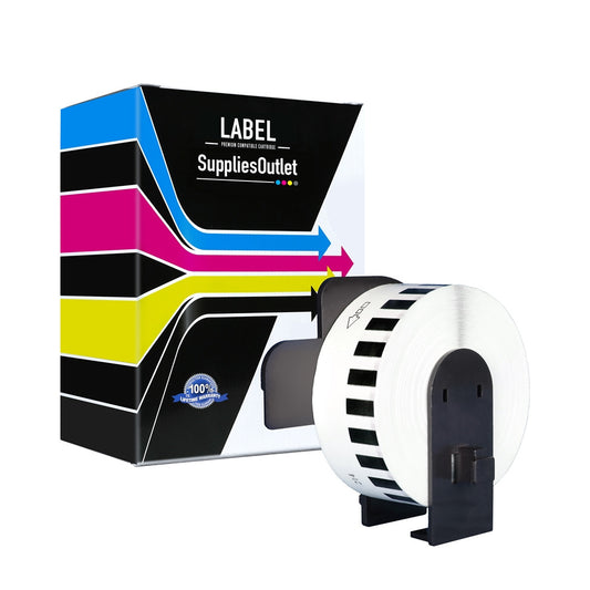 Compatible Brother DK2214 Continuous Paper Tape (Black on White) by SuppliesOutlet