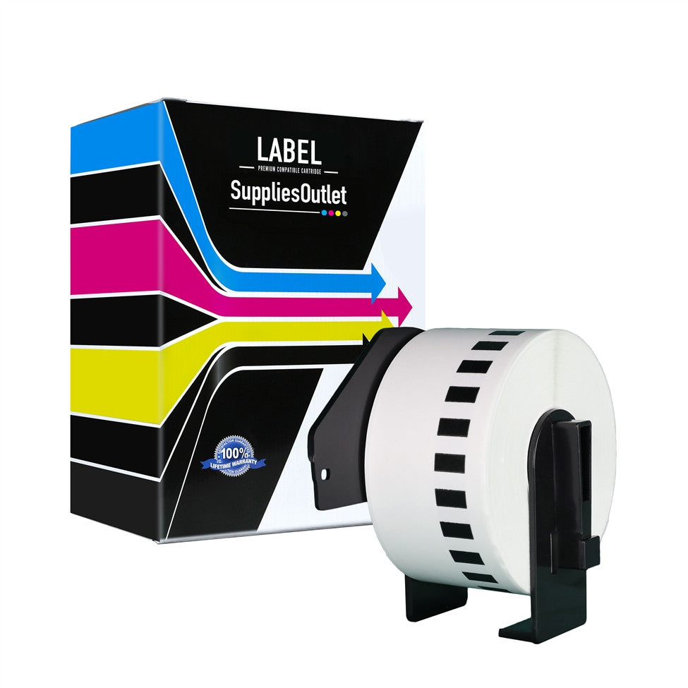 Compatible Brother DK2225 Continuous Paper Tape (Black on White) by SuppliesOutlet