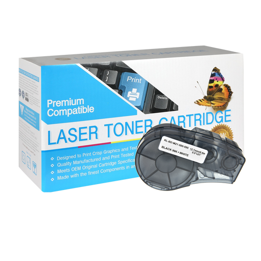 Compatible Brady M21-500-595-WT (Black on White) Label Tape - Size: 0.5" x 21