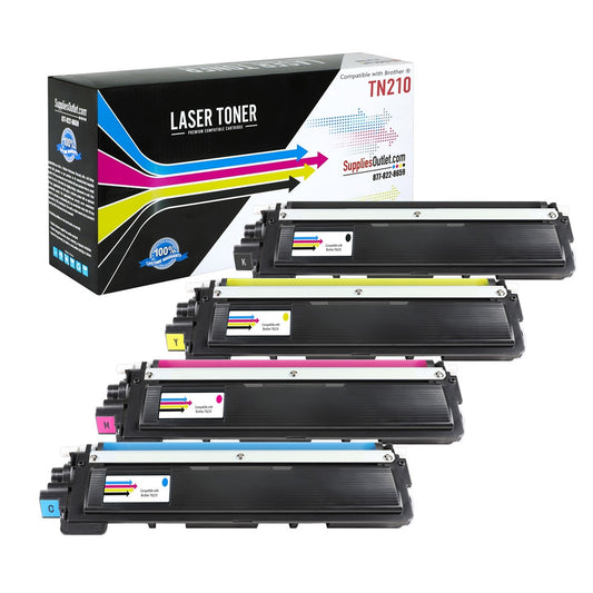 Compatible Brother TN210 All Colors Toner Cartridge - Black 1,400 - Color 2,200 Page Yield