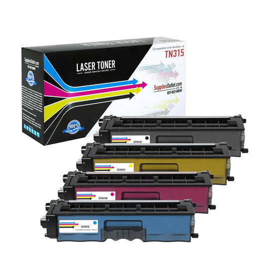 Compatible Brother All Colors TN315 Toner Cartridge - Black 6,000 - Color 3,500 Page Yield