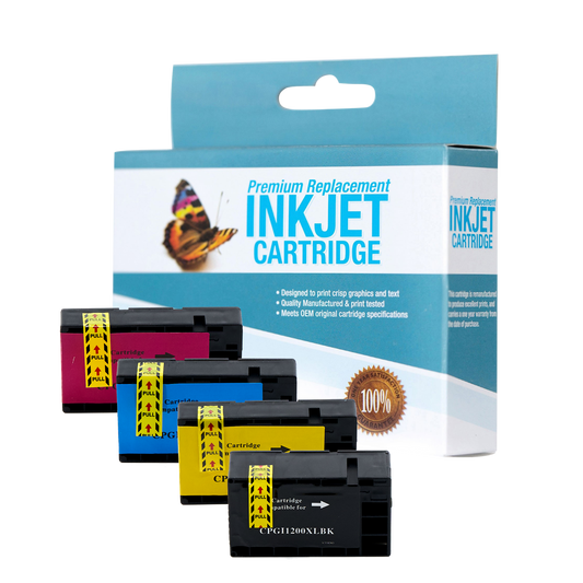Compatible Canon PGI-1200XL (All Colors) Ink Cartridge - Black 2,500 - Color 1,500 Page Yield