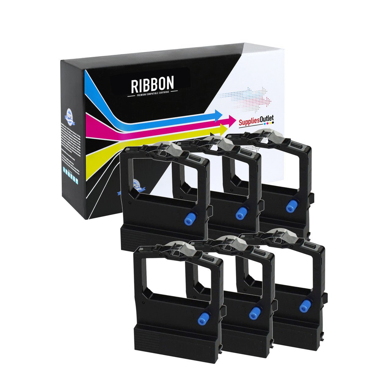 Compatible Okidata 52106001 Printer Ribbon (Black,6 Pack) by SuppliesOutlet