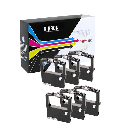 Compatible Okidata 52102001 Printer Ribbon (Black,6 Pack) by SuppliesOutlet