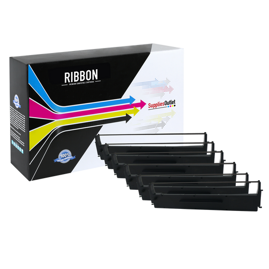 Compatible Epson 7753 Printer Ribbon (Black, 6 Pack) by SuppliesOutlet