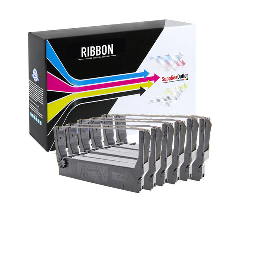 Compatible Epson ERC-23BR Printer Ribbon (Black-Red, 6 Pack) by SuppliesOutlet