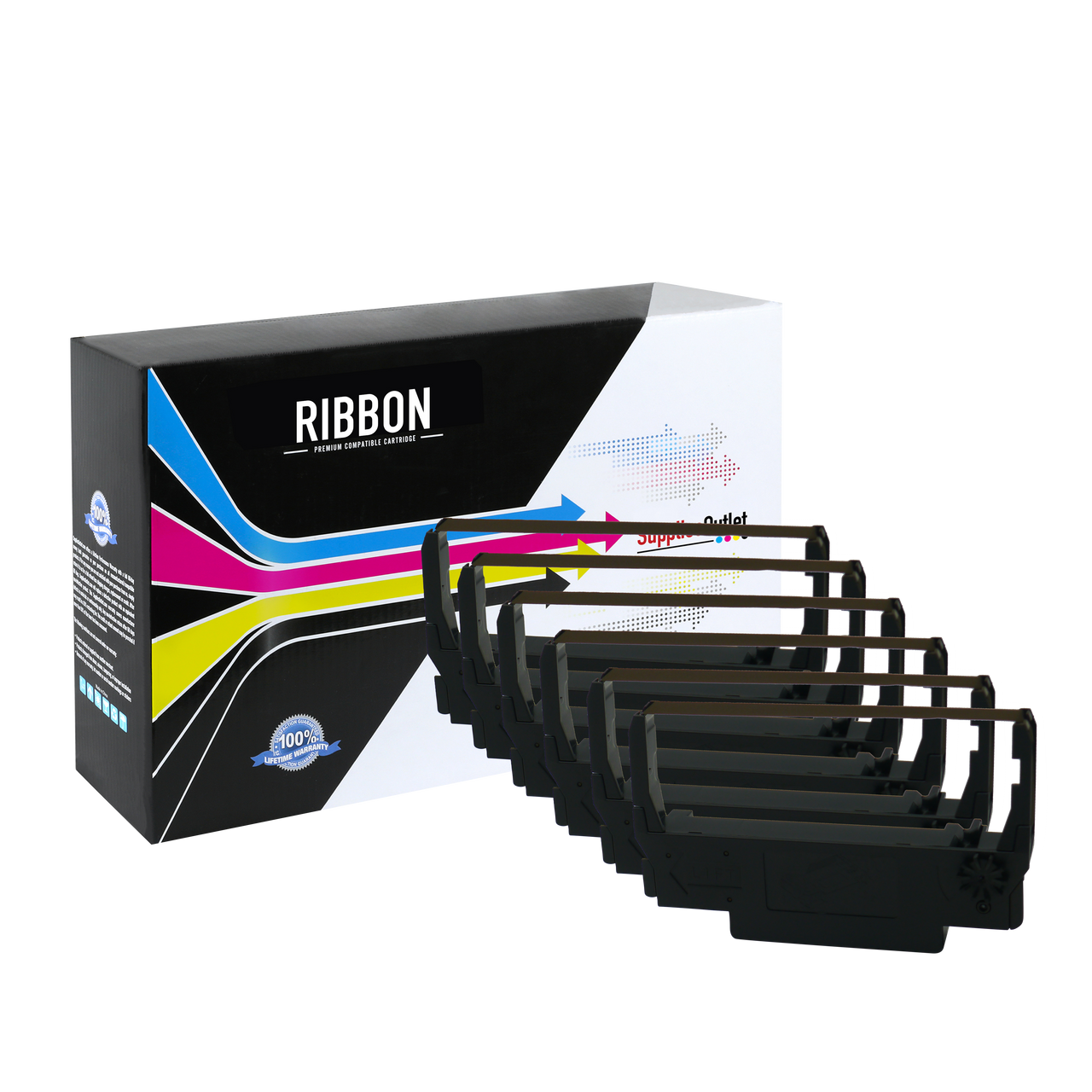 Compatible Epson ERC-30B Printer Ribbon (Black, 6 Pack) by SuppliesOutlet