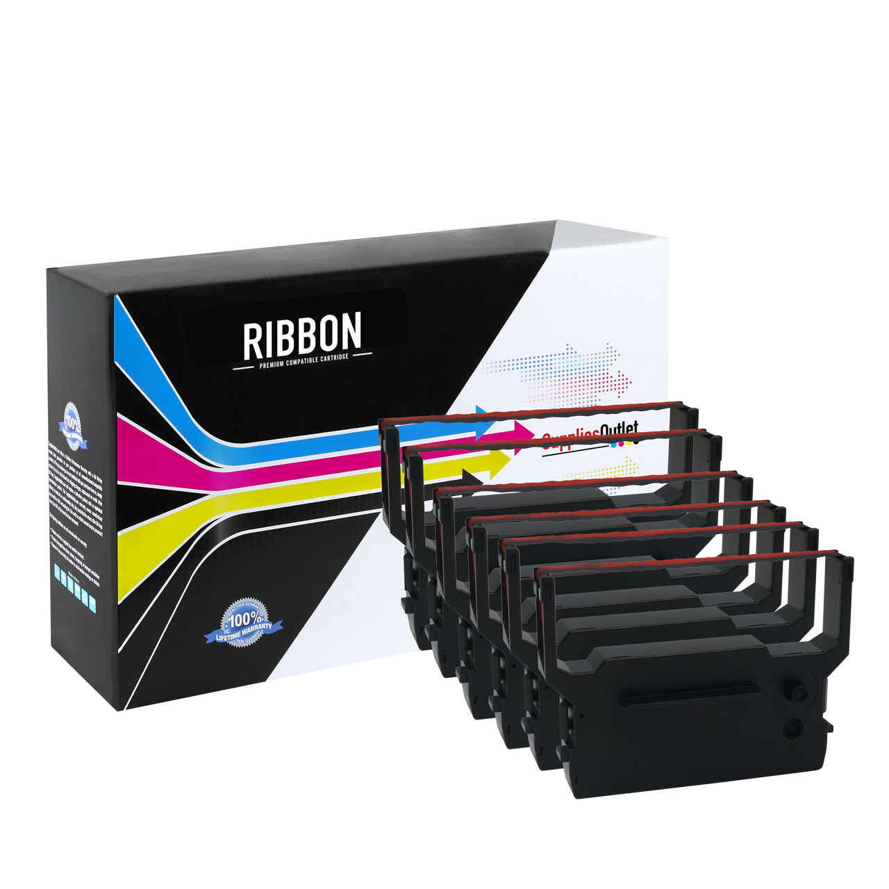 Compatible Citizen IR-61BR Printer Ribbon (Black and Red, 6 Pack) by SuppliesOutlet
