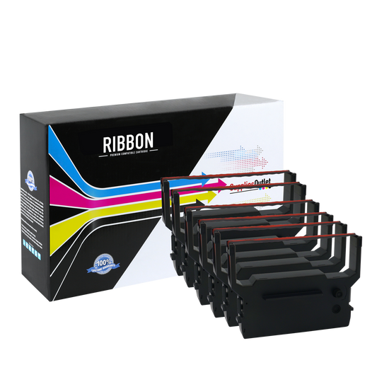 Compatible Citizen IR-61BR Printer Ribbon (Black and Red, 6 Pack) by SuppliesOutlet