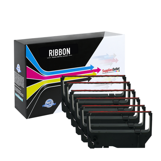 Compatible Star IR-91P Printer Ribbon (Black-Red, 6 Pack)