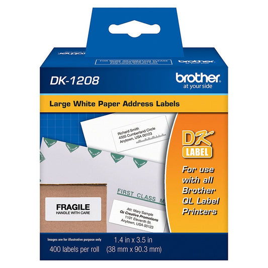 Brother DK1208 Paper Address Labels (White)