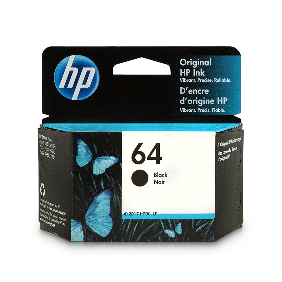 HP 64 (All Colors) Ink Cartridge - Black 200 - Color 165 Page Yield ...