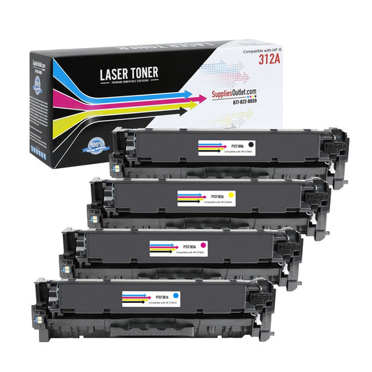 Compatible HP 312A All Colors Toner Cartridge - Black  2,400 - Color 2,700 Page Yield