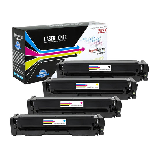 Compatible HP 202X All Colors  High Yield Toner Cartridge - Black  3,200 - Color 2,500 Page Yield