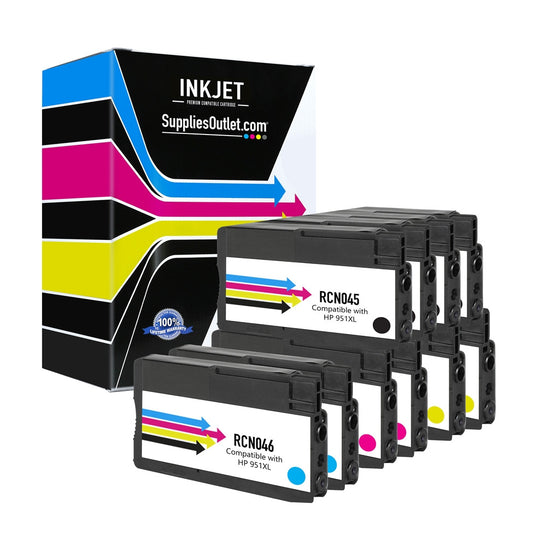 Compatible HP 950XL - 951XL All Colors Ink Cartridge - Page Yield Black 2,300 - Color 1,500