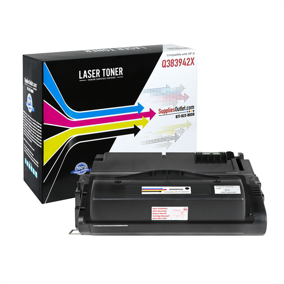 Compatible HP 42X (Q5942X) Black Toner Cartridge - 20,000 Page Yield ...