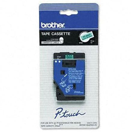 Brother TC8001 P-Touch Label Tape (Black on Green)
