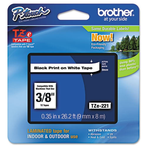 Brother TZe221 P-Touch Label Tape (Black on White)