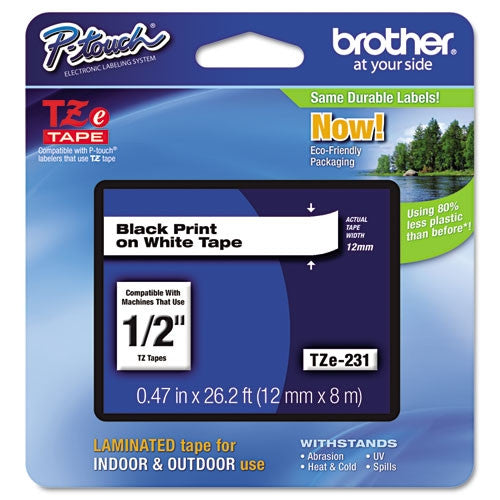 Brother TZe231 P-Touch Label Tape (Black on White)