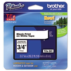 Brother TZE241 P-Touch Label Tape (Black on White)