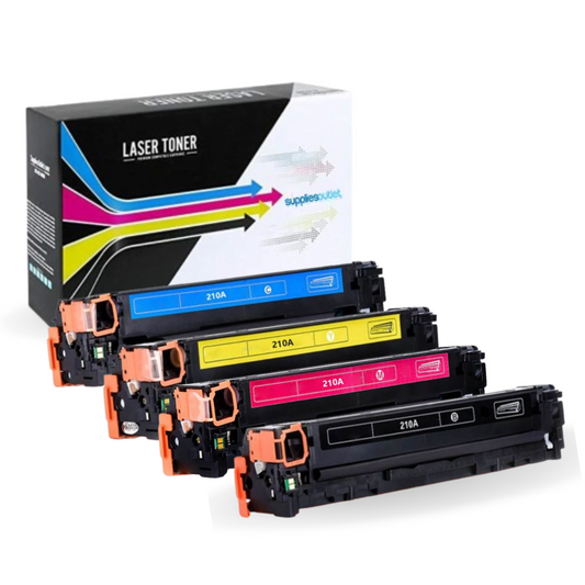 Compatible HP 210A All Colors Toner Cartridge - Black 2,000- Color 1,800 Page Yield
