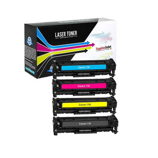 Compatible Canon 118 All Colors Toner Cartridge - Black 3,400  - Color 2,900 Page Yield