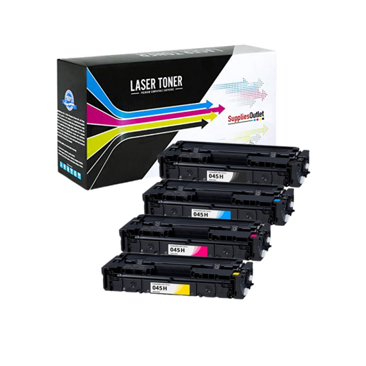 Compatible Canon 045H All Colors High Yield Toner Cartridge - Black 2,800 - Color 2,800 Page Yield